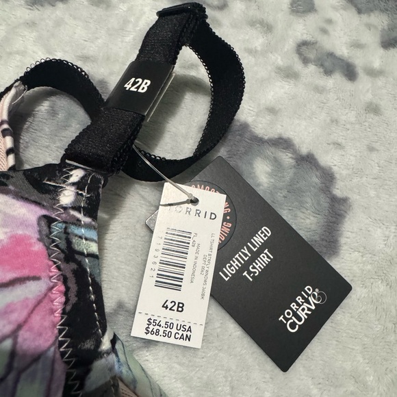 Torrid Butterfly Print Bra - Black and Pink - Picture 2 of 4